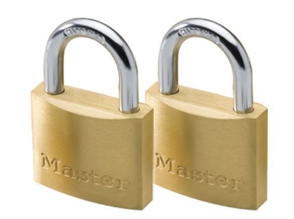 Picture of Master Lock 30MM Hard Steel Shackle, 2 Pieces Key-Alike Brass Padlock, MSP1901T