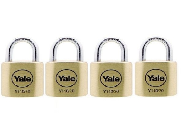 Picture of Yale Classic Series Outdoor Solid Brass Padlock 20mm with Multi-pack Y110/20/111/4