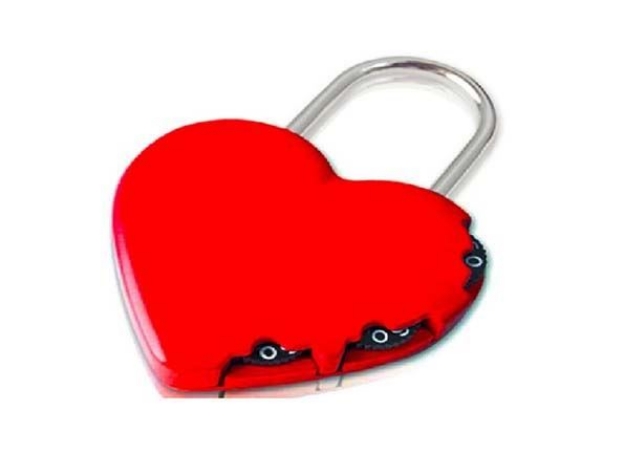 Picture of YALE-DC  PADLOCK COMBI HEART 45MM W/SIGN RED  - YLHYRED