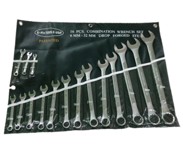 Picture of S-Ks Tools USA 16Pcs Heavy Duty Combination Wrench Set-Metric Size, SKSCWSM16
