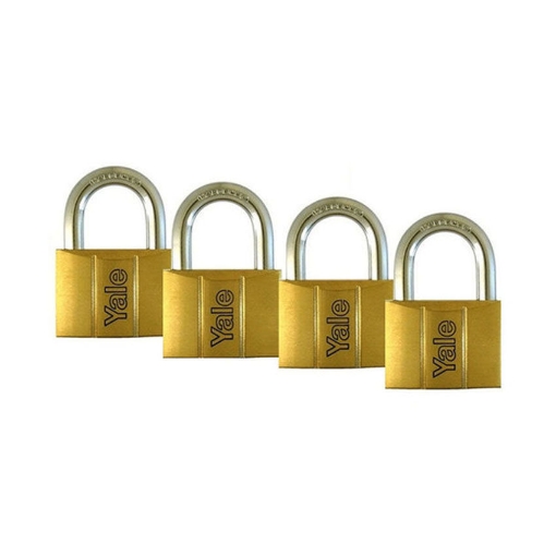 Picture of Yale V140.25 KA4, Standard Shackle Brass Padlocks 140 Series Key Alike 4, V14025KA4