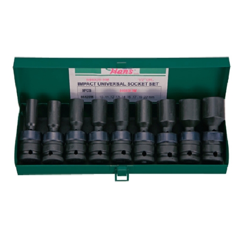 	Genuine Hans Tools 846020-9M Â½" Drive 9 pcs. Universal 6 Points Impact Socket Set - Metric (Black)