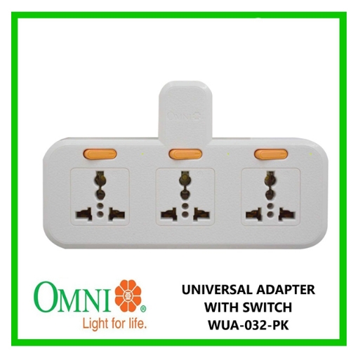 Omni Multiple Socket Extension 3&4 Gang Wall Universal Adapter with Individual Switch & Power Indicator