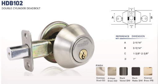 Picture of HENRY DOUBLE CYLINDER DEADBOLT - HDB102