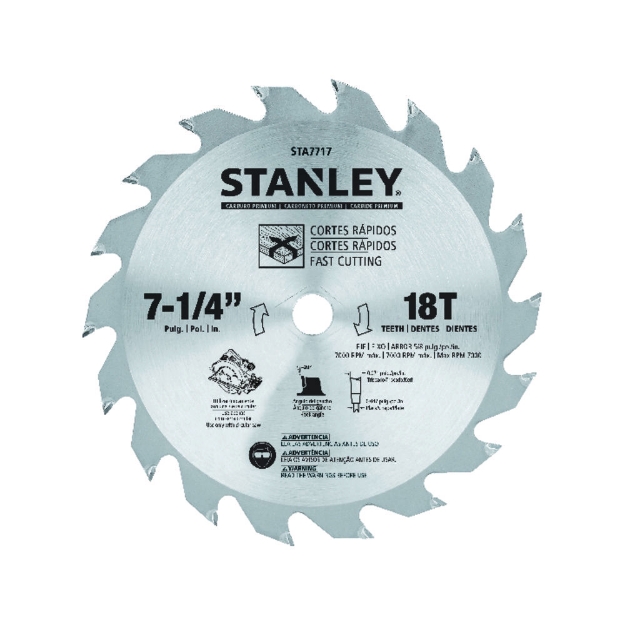 Picture of Stanley Circular Saw Blade Carbide Teeth 18T x 7 1/4