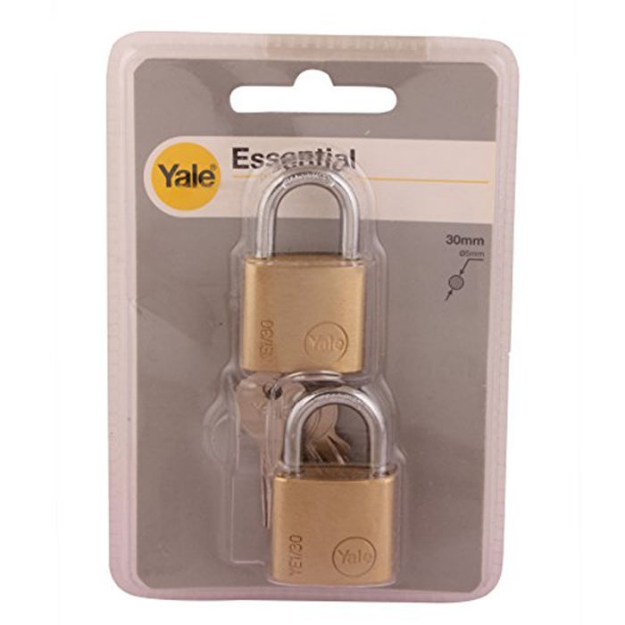 Picture of Yale YE1/30/115/2, Essential Series Indoor Solid Brass Padlock 30mm, YE1301152