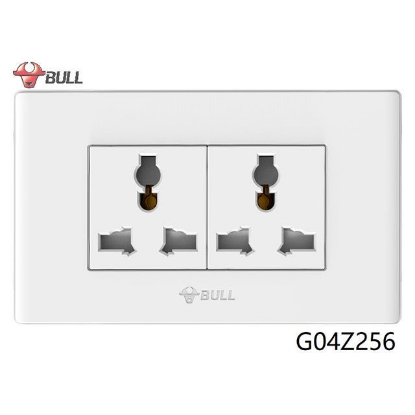Picture of Bull 2 Gang Universal Outlet Set (White), G04Z256