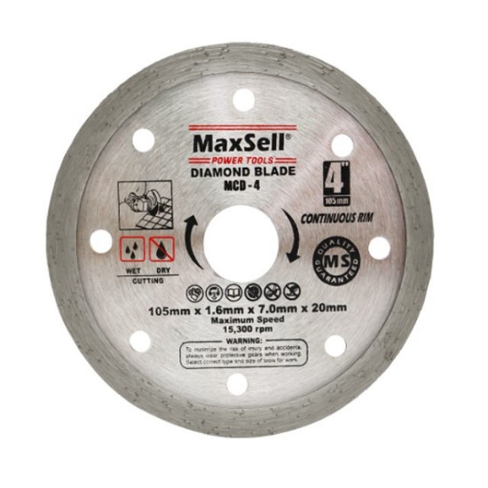 Picture of MaxSell Continuous Rim (Diamond Blades) for Wet Cutting, MCD-4-5-7-8