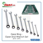 Hans Combination Ratchet Box Wrench Set Mirror Finished Metric (Silver)
