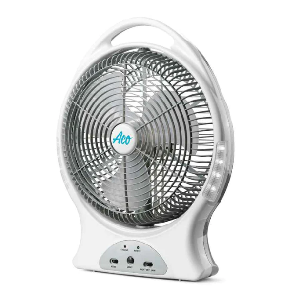 Picture of ACO RECHARGEABLE TABLE FAN 12 WITH LED LIGHT-ACOCR8212
