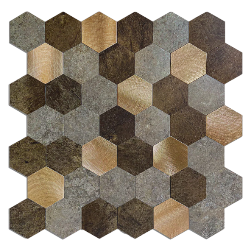 Picture of HOMER SA TILE 29.0X28.8X0.40CM HONEYCOMB BROWN GOLD
